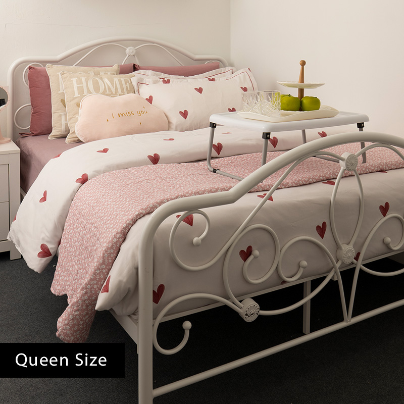 Bed Frame Metal Queen Size, White Wire Bed Frame Queen