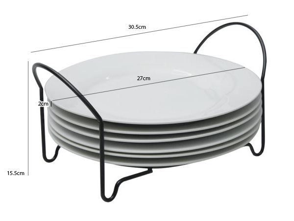 6 Pcs Dinner Plate with Rack