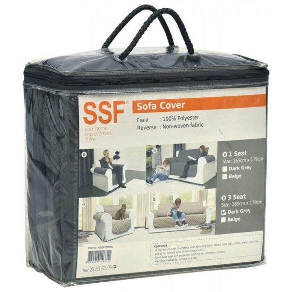 SSF 3 SEATER SOFA COVER (DARK GREY) HGLRSF170702DG