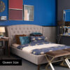 Elliot Camelback Tufting Upholstered Bed Frame - Queen Size . Grey . BBFCFS170301Q