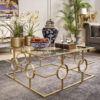 Latipah Golden Tempered Glass Coffee Table . FCOATQ161005