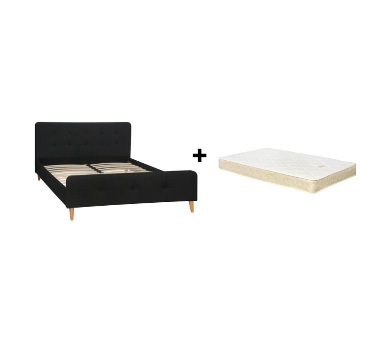Bundle Kita Queen Bed And Mattress, Double Bed Frame And Mattress Set