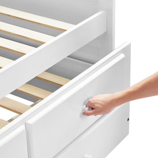Eleanor Single Size Bed Frame with Pullout & 3 Drawers - Image 10