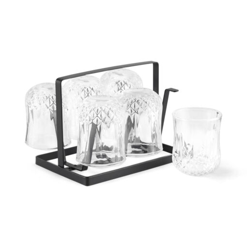 6 Pcs Glass Set with Iron Stand - Image 2
