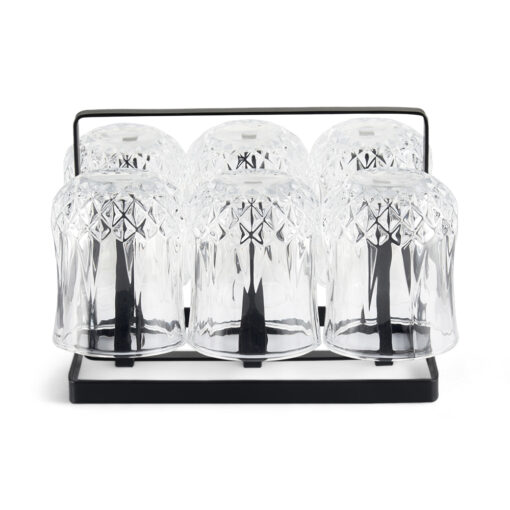6 Pcs Glass Set with Iron Stand - Image 3