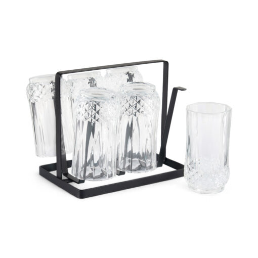 6 Pcs Glass Set with Iron Stand - Image 3
