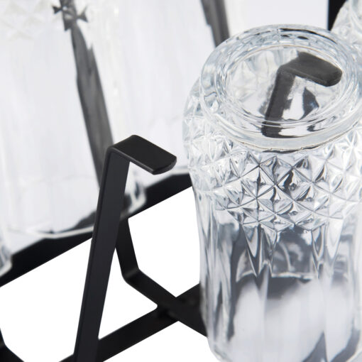 6 Pcs Glass Set with Iron Stand - Image 11