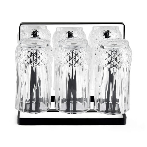 6 Pcs Glass Set with Iron Stand - Image 4