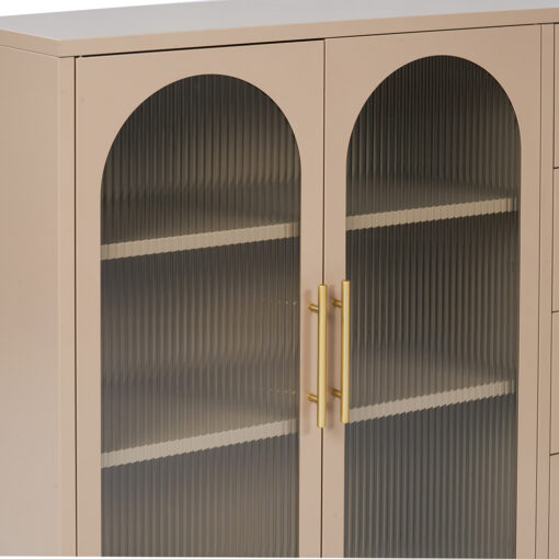 Ricca 2 Glass Doors with 4 Drawers Cabinet - Image 7