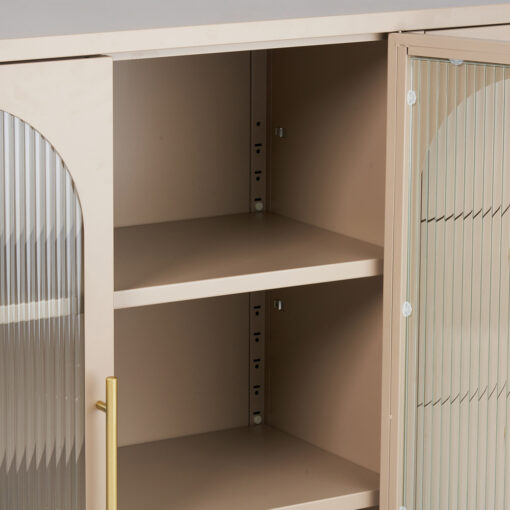 Ricca 2 Glass Doors with 4 Drawers Cabinet - Image 8