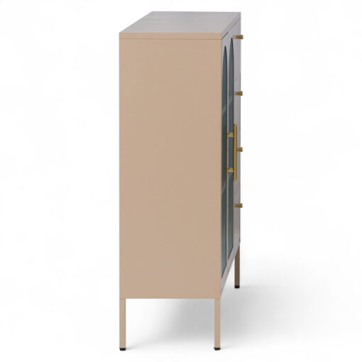 Ricca 2 Glass Doors with 4 Drawers Cabinet - Image 4