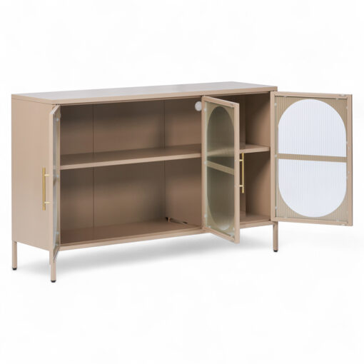 Ricca 3 Glass Doors Cabinet - Image 7