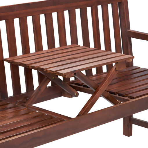 Etta Acacia Wood Bench with Pop Up Table - Image 9