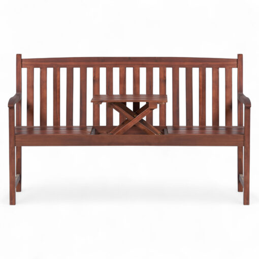 Etta Acacia Wood Bench with Pop Up Table - Image 3