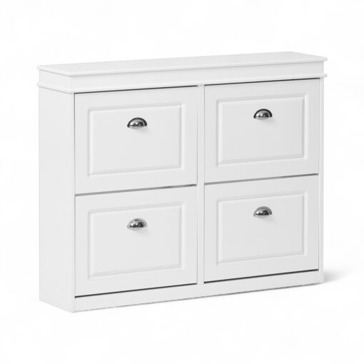 Alois Shoe Cabinet with 4 Flip Drawers