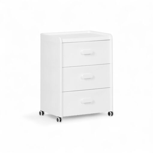 Diaz Bedside Table with Wheels (3 Drawers)