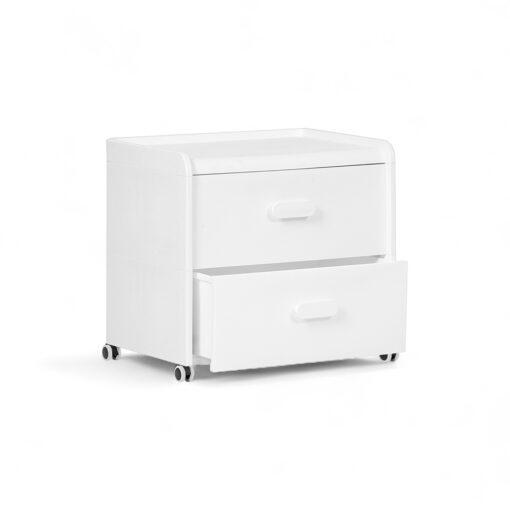 Diaz Bedside Table with Wheels (2 Drawers) - Image 2