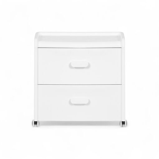 Diaz Bedside Table with Wheels (2 Drawers) - Image 3
