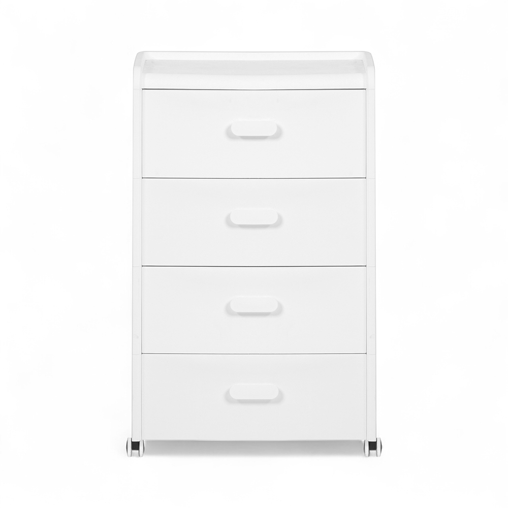 Diaz Bedside Table with Wheels (4 Drawers) - Image 3