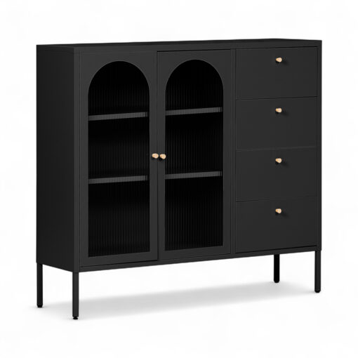 Rivian Cabinet (2 Glass Doors with 4 Drawers) - Image 14