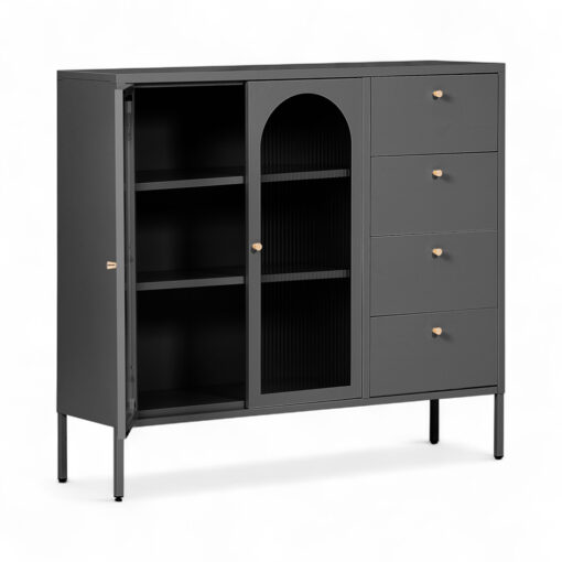 Rivian Cabinet (2 Glass Doors with 4 Drawers) - Image 15