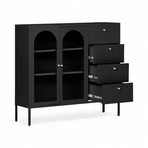 Rivian Cabinet (2 Glass Doors with 4 Drawers) - Image 18