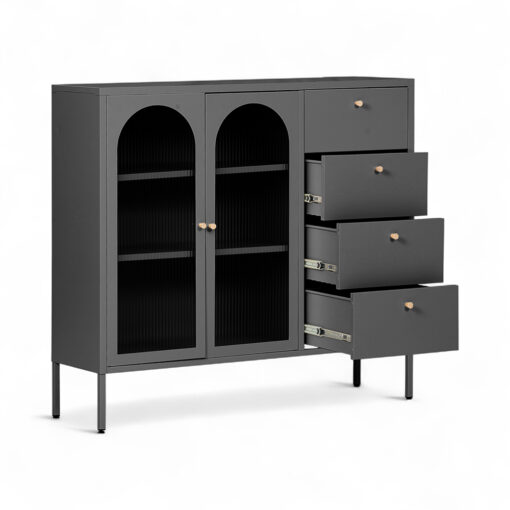 Rivian Cabinet (2 Glass Doors with 4 Drawers) - Image 18