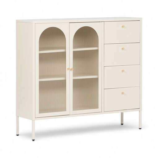 Rivian Cabinet (2 Glass Doors with 4 Drawers)