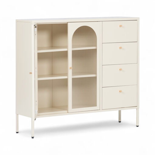 Rivian Cabinet (2 Glass Doors with 4 Drawers) - Image 2