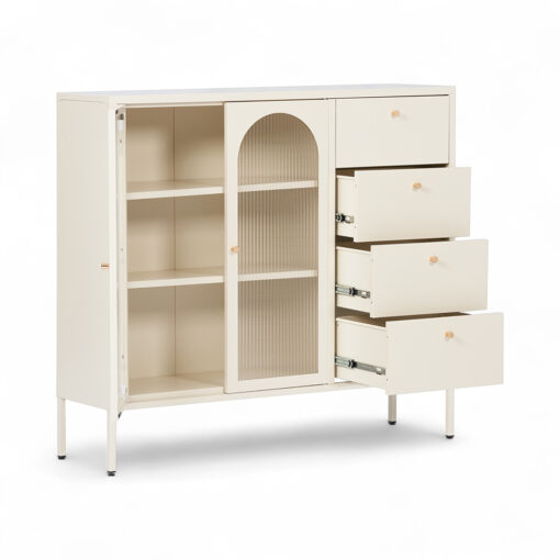 Rivian Cabinet (2 Glass Doors with 4 Drawers) - Image 4