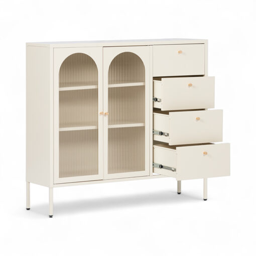Rivian Cabinet (2 Glass Doors with 4 Drawers) - Image 5