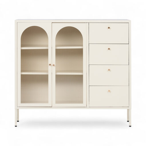 Rivian Cabinet (2 Glass Doors with 4 Drawers) - Image 6