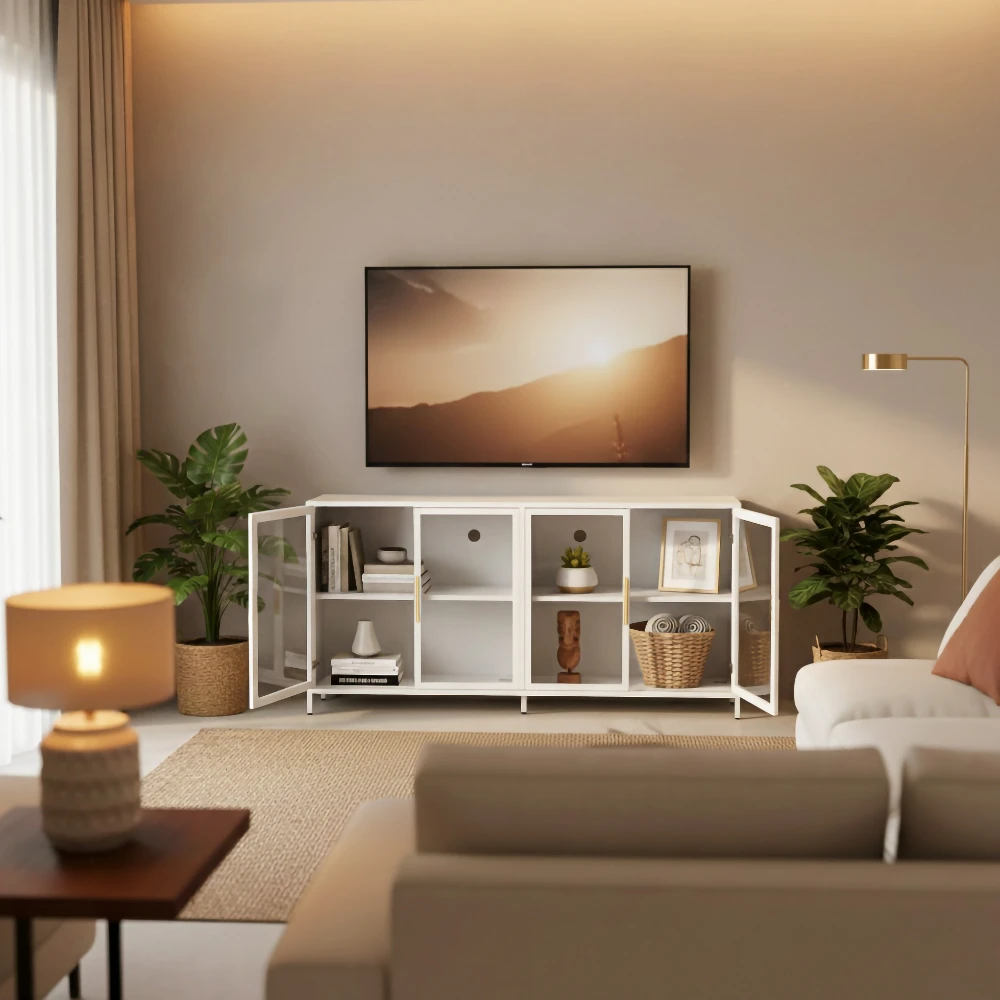 Nina TV Cabinet (4 Glass Doors) - Image 15