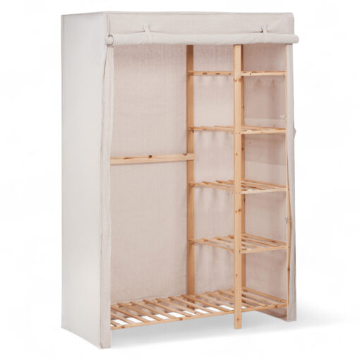 Jim Portable Fabric Covered Wardrobe - Image 2
