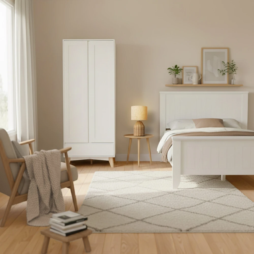 Sonia Wardrobe (2 Doors 1 Drawer) - Image 13