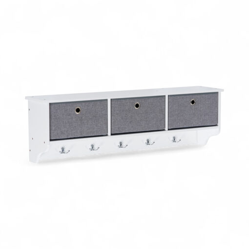 Margarett Wall Shelf (3 Baskets & 3 Hooks)