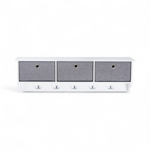Margarett Wall Shelf (3 Baskets & 3 Hooks) - Image 2