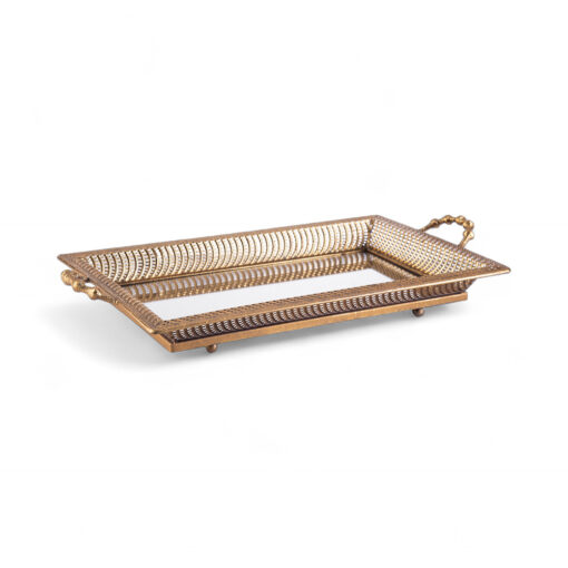 Metal Mirror Tray with Handle (H8cm)