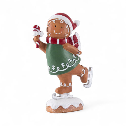 Gingerbread Boy Skiing Resin Decor (H22cm)