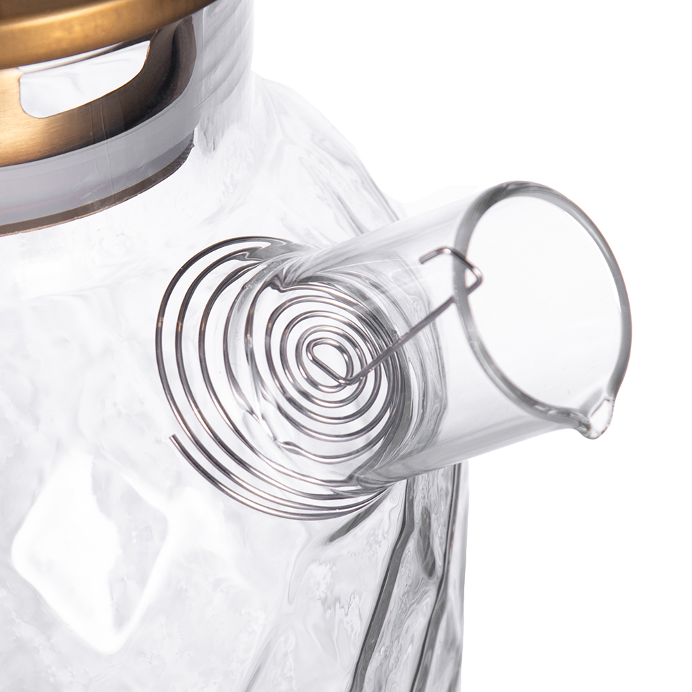 Glass Pot with Gold Stainless Steel Lid (H16.5cm) - Image 7