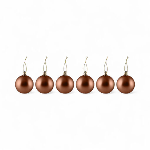 6 Pcs Matte Christmas Hanging Balls (6cm)