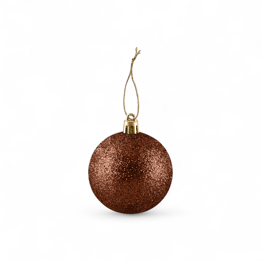 6 Pcs Glitter Christmas Hanging Balls (8cm) - Image 6