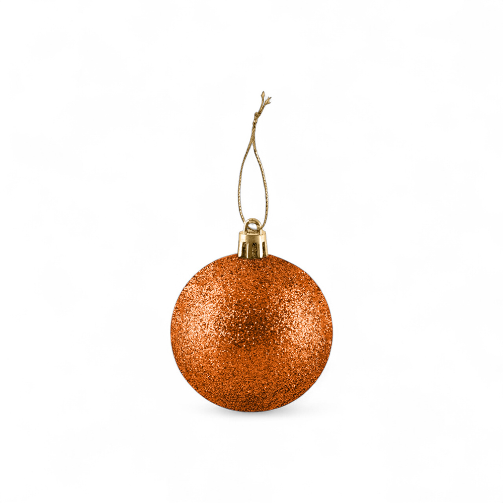 6 Pcs Glitter Christmas Hanging Balls (8cm) - Image 8