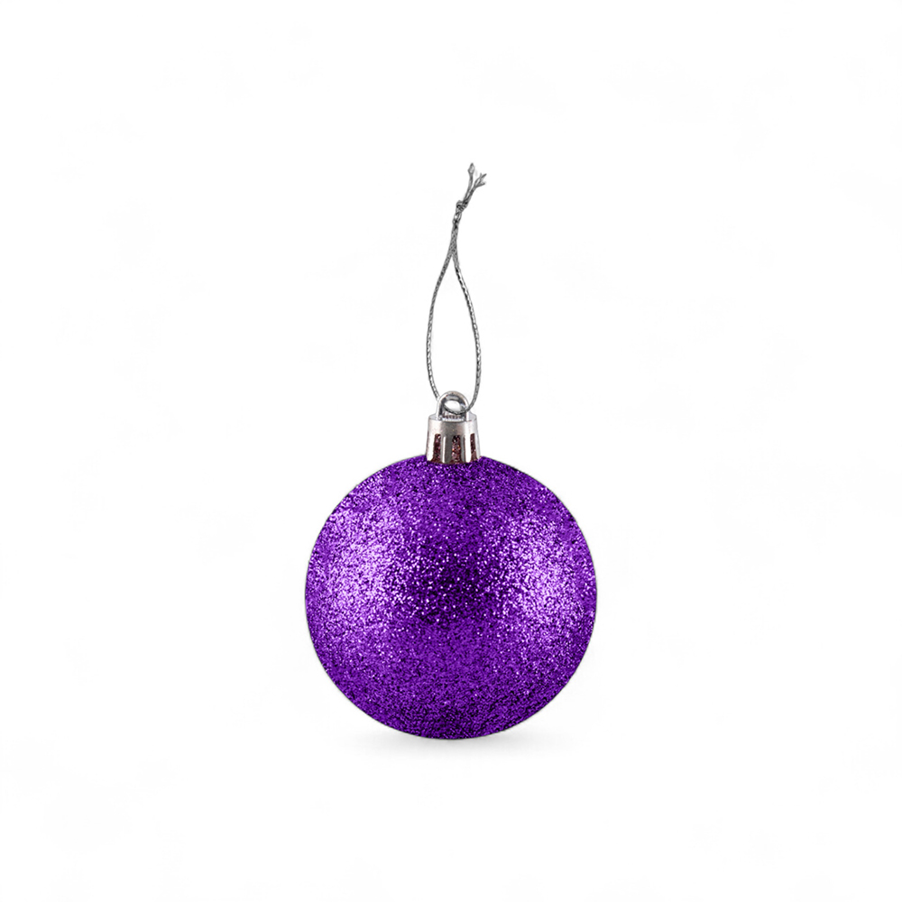 6 Pcs Glitter Christmas Hanging Balls (8cm) - Image 14