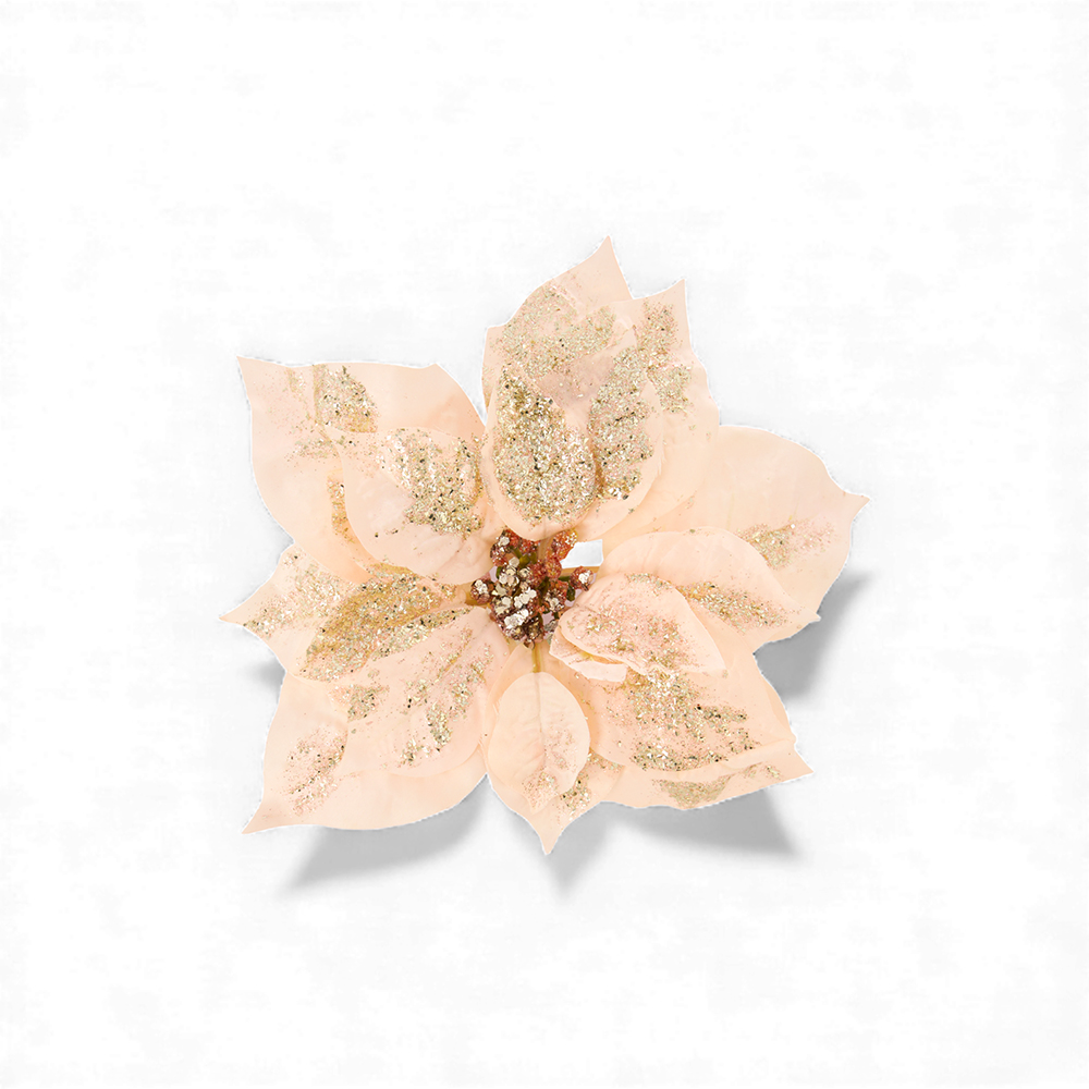 Single Poinsettia with Clip (H25cm) - Image 7