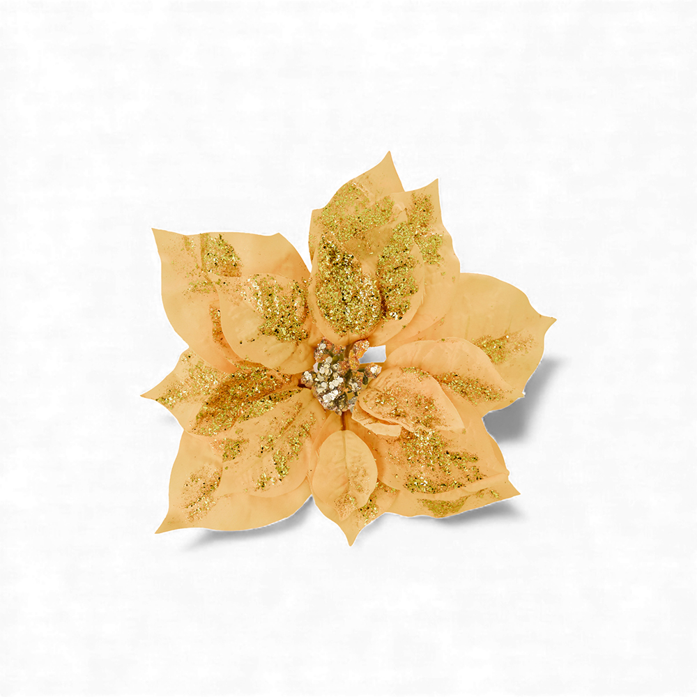 Single Poinsettia with Clip (H25cm) - Image 6