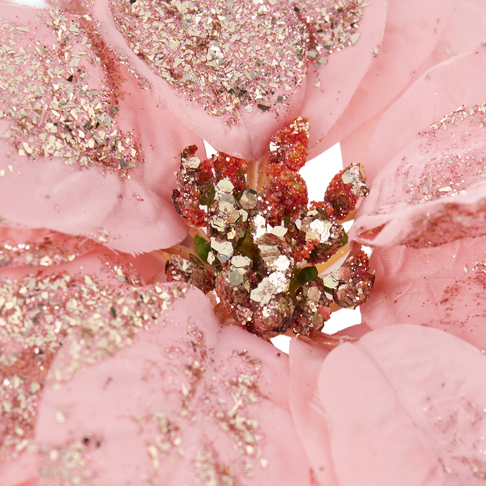 Single Poinsettia with Clip (H25cm) - Image 2