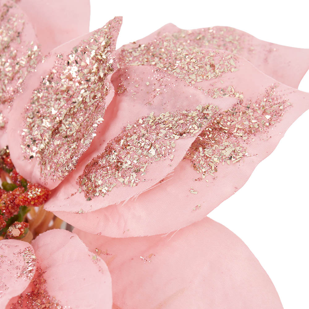 Single Poinsettia with Clip (H25cm) - Image 3