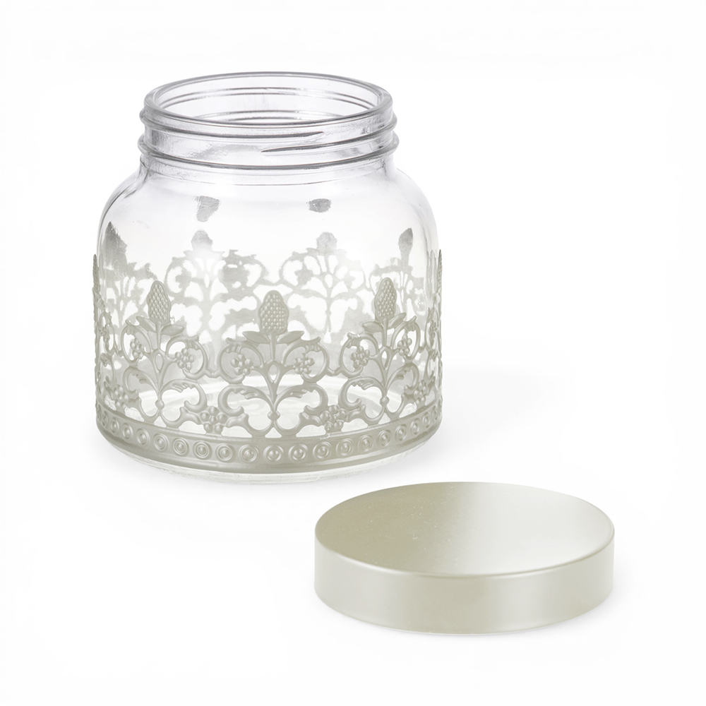 Glass Jar with Ivory Casing and Lid (H11.5cm) - Image 7