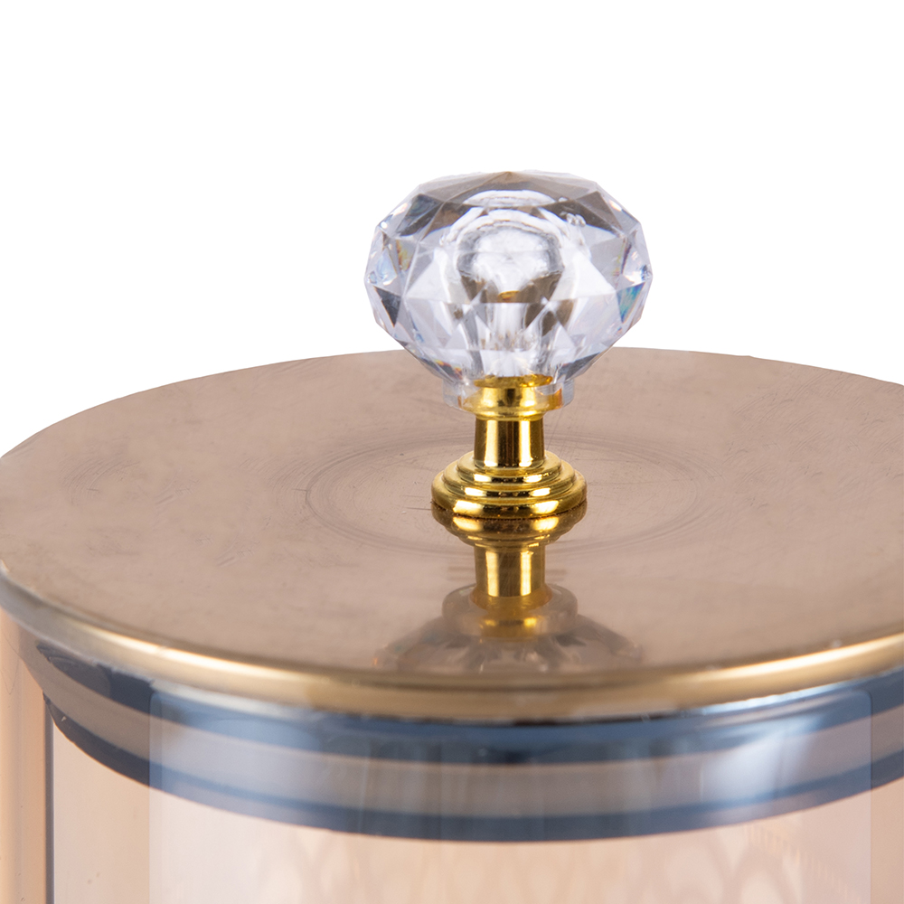 Glass Canister with Gold Stand (H18.2cm) - Image 3